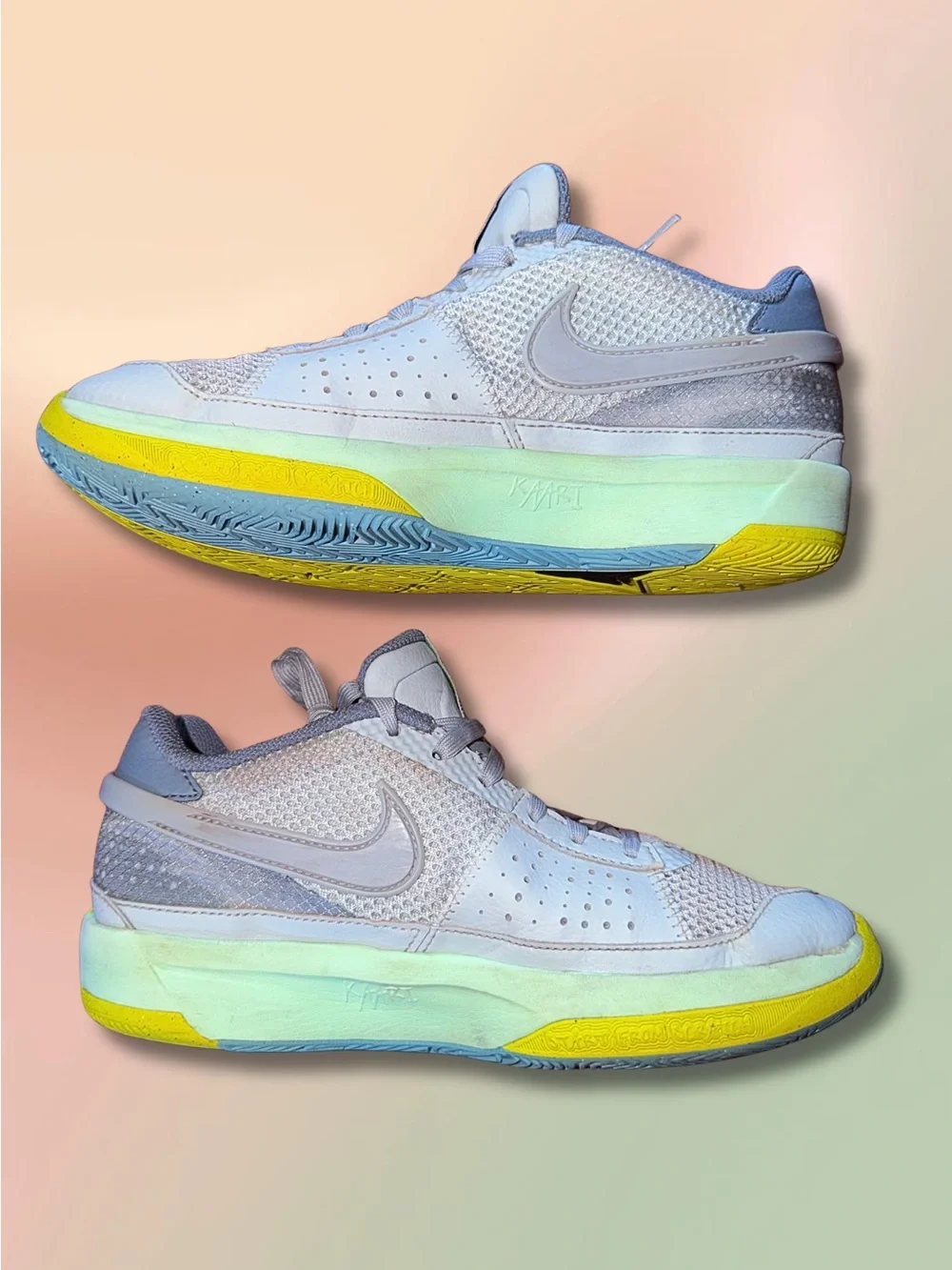 Nike Ja 1 GS 5Y Light Smoke Grey Volt DX2294-003 Basketball Shoes